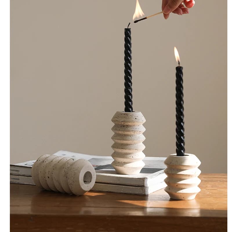 Travertine Candle Holder